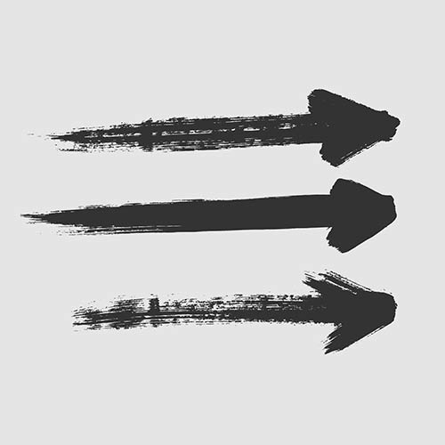 Three arrows pointing to the right