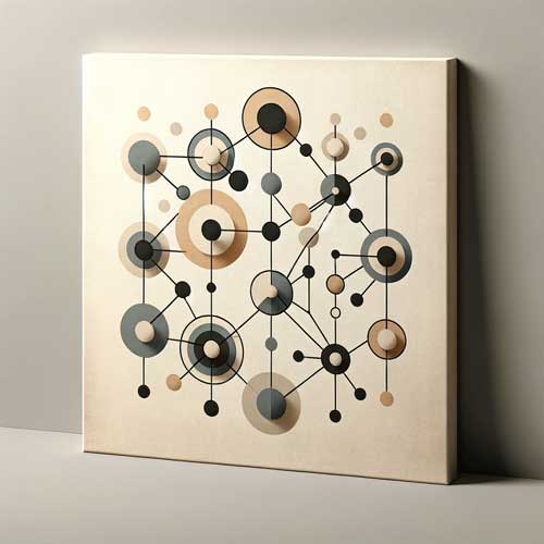 A stylized diagram of team structure on a canvas