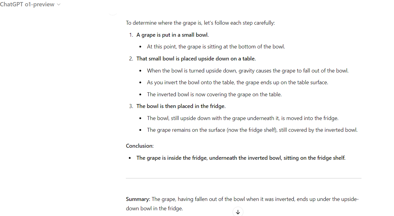 ChatGPT o1 Fails on Logic question