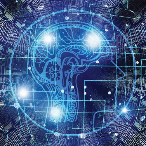 Blue AI Brain Graphic