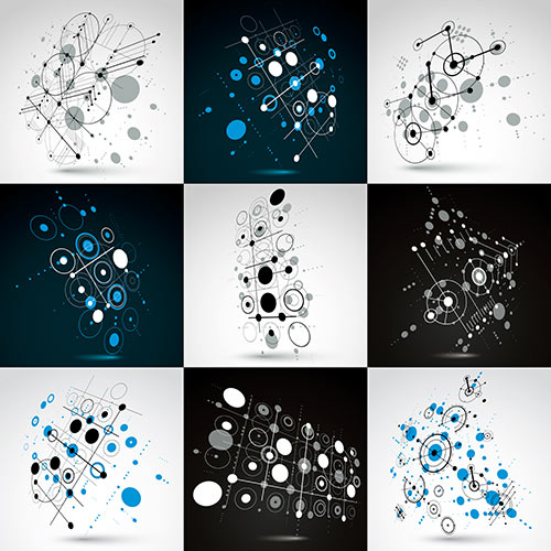 White Blue Black Squares Graphic