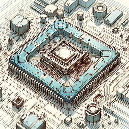 Sketch of computer chip.