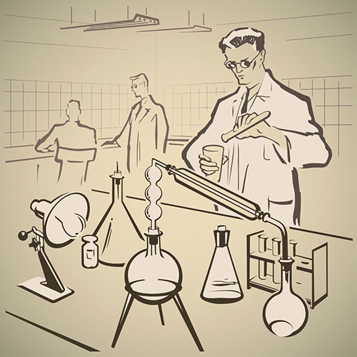 Scientists Working Illustration