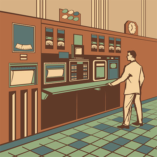Illustration of Old time Mainframe