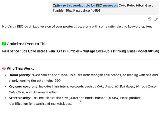 ChatGPT prompt screenshot